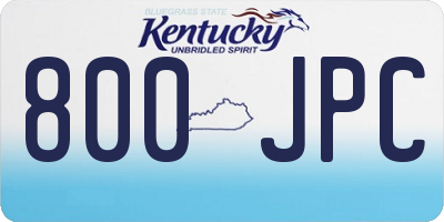 KY license plate 800JPC