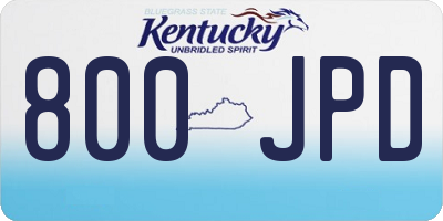 KY license plate 800JPD