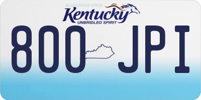 KY license plate 800JPI