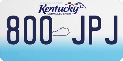 KY license plate 800JPJ