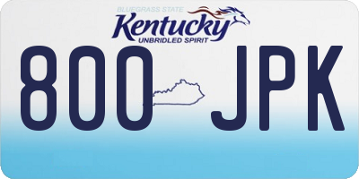 KY license plate 800JPK