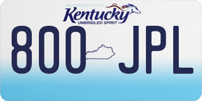 KY license plate 800JPL