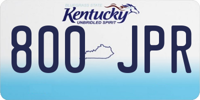 KY license plate 800JPR
