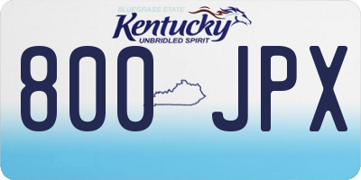 KY license plate 800JPX