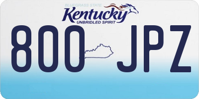 KY license plate 800JPZ