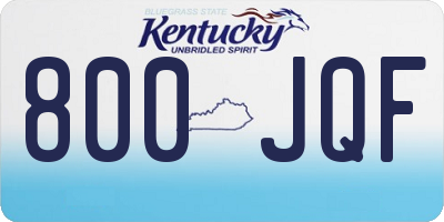 KY license plate 800JQF