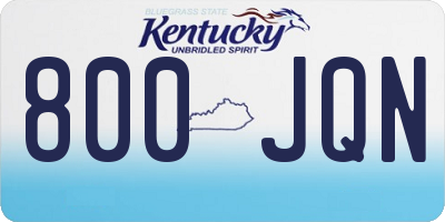 KY license plate 800JQN