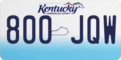 KY license plate 800JQW