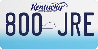 KY license plate 800JRE