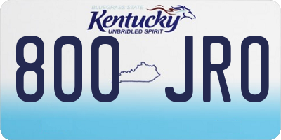 KY license plate 800JRO