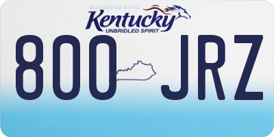 KY license plate 800JRZ
