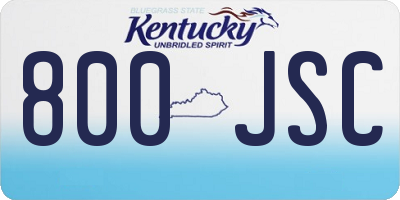 KY license plate 800JSC