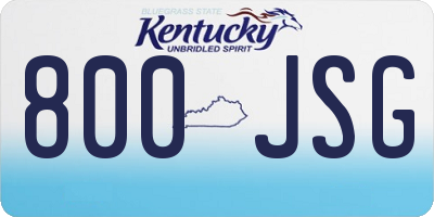 KY license plate 800JSG