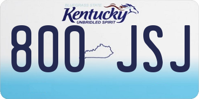 KY license plate 800JSJ
