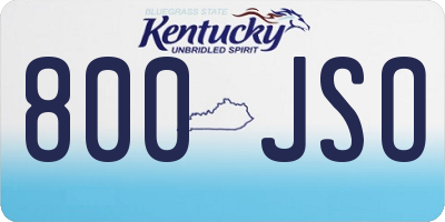 KY license plate 800JSO