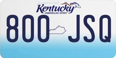 KY license plate 800JSQ