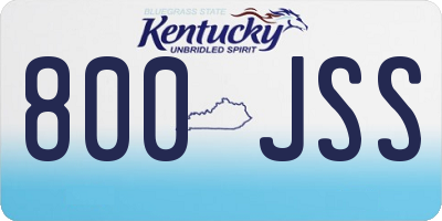 KY license plate 800JSS