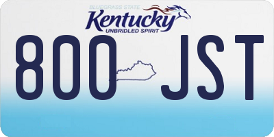 KY license plate 800JST