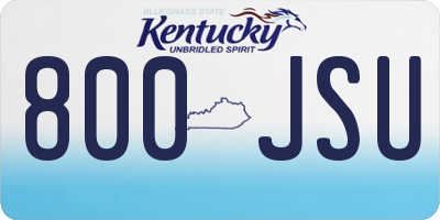 KY license plate 800JSU