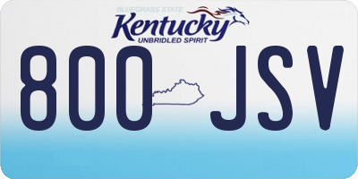 KY license plate 800JSV