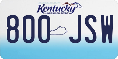 KY license plate 800JSW