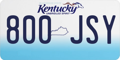 KY license plate 800JSY