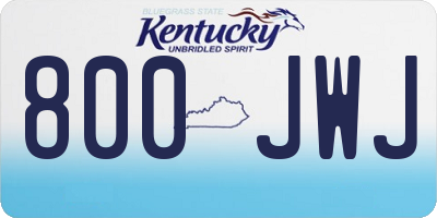 KY license plate 800JWJ