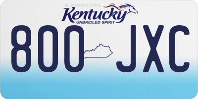 KY license plate 800JXC