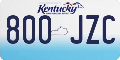 KY license plate 800JZC