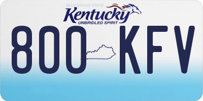 KY license plate 800KFV