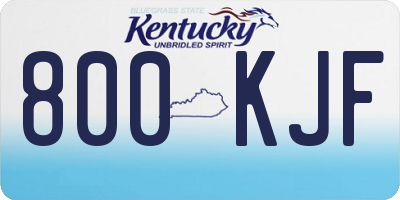 KY license plate 800KJF