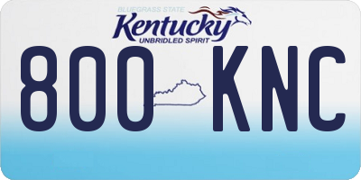 KY license plate 800KNC