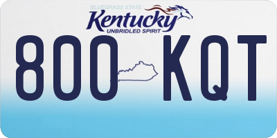 KY license plate 800KQT