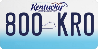 KY license plate 800KRO