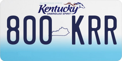 KY license plate 800KRR