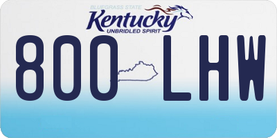 KY license plate 800LHW
