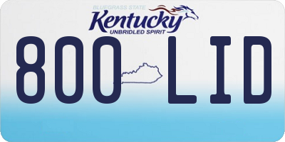KY license plate 800LID