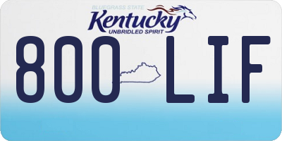 KY license plate 800LIF