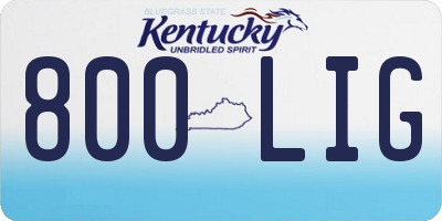 KY license plate 800LIG