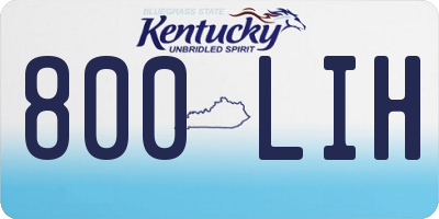 KY license plate 800LIH