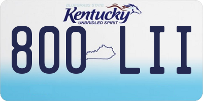 KY license plate 800LII