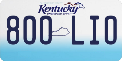 KY license plate 800LIO