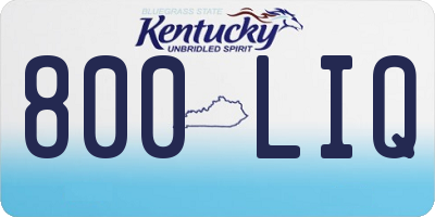 KY license plate 800LIQ