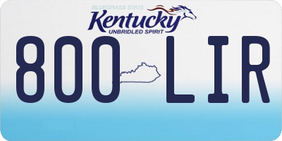 KY license plate 800LIR