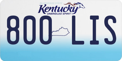 KY license plate 800LIS
