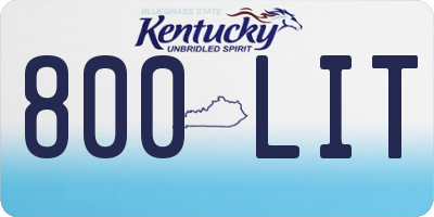 KY license plate 800LIT