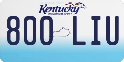 KY license plate 800LIU