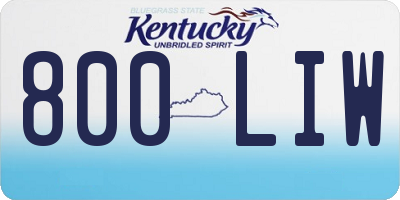 KY license plate 800LIW