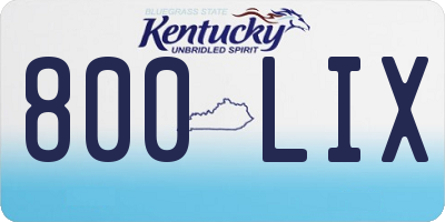 KY license plate 800LIX