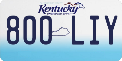 KY license plate 800LIY